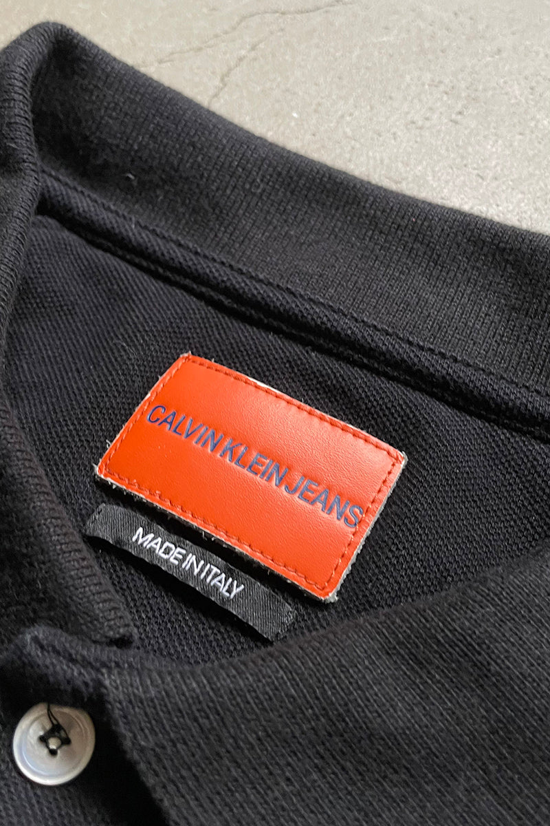 MADE IN ITALY 17'S L/S POLO SHIRT RAF SIMONS ERA / BLACK [SIZE: XL USED]