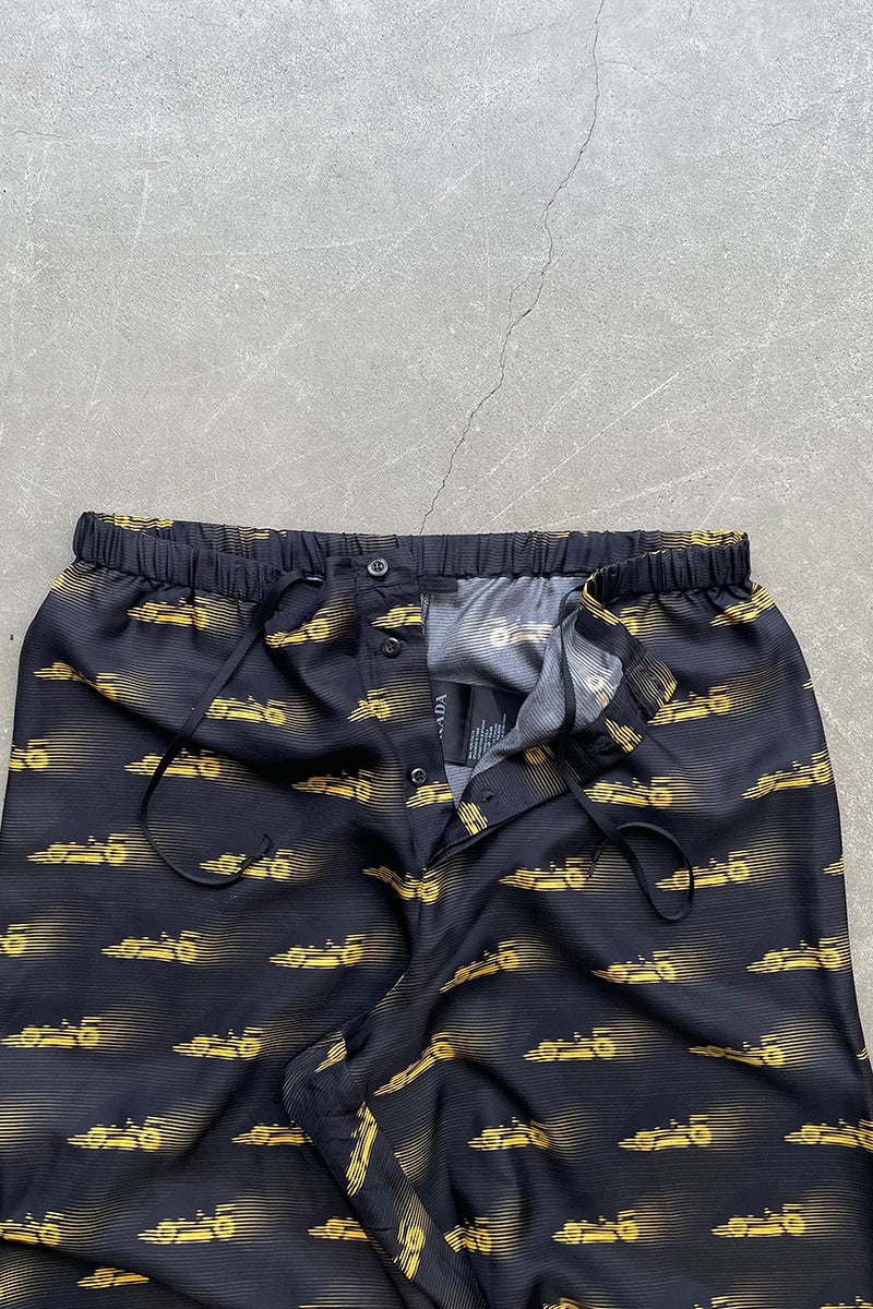 MADE IN ITALY SILK PANTS / BLACK [SIZE: L USED]