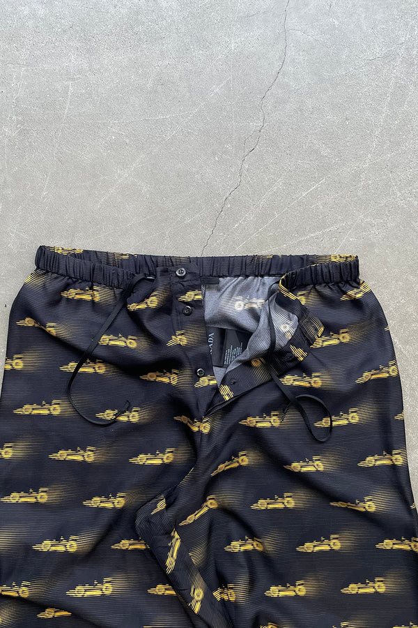 MADE IN ITALY SILK PANTS / BLACK [SIZE: L USED]