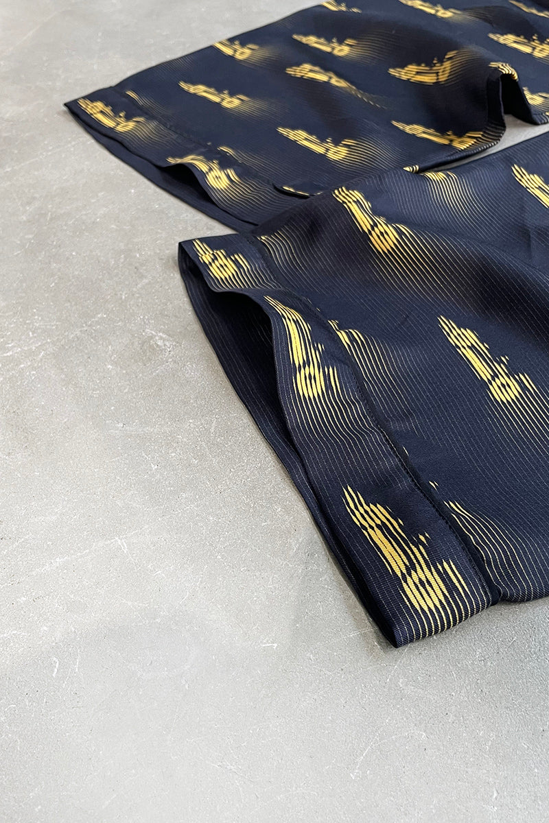 MADE IN ITALY SILK PANTS / BLACK [SIZE: L USED]