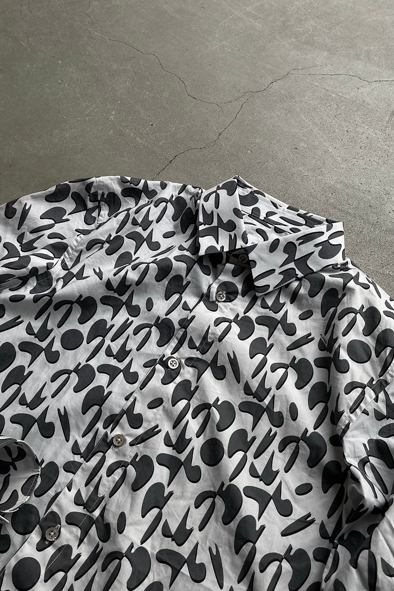 MADE IN ITALY 14'S L/S PATTERN SHIRT / WHITE [SIZE: 39 NOS/DEADSTOCK]