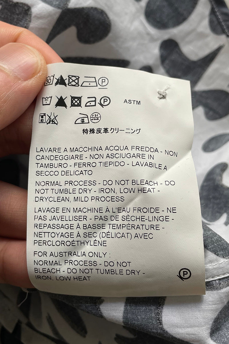 MADE IN ITALY 14'S L/S PATTERN SHIRT / WHITE [SIZE: 39 NOS/DEADSTOCK]