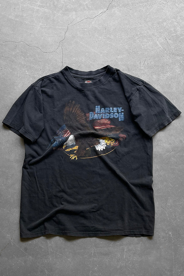 MADE IN USA Y2K 00'S EAGLE PRINT T-SHIRT / BLACK [SIZE: L USED]