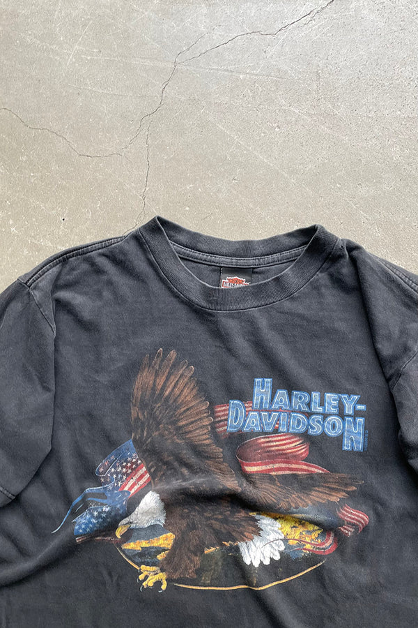 MADE IN USA Y2K 00'S EAGLE PRINT T-SHIRT / BLACK [SIZE: L USED]