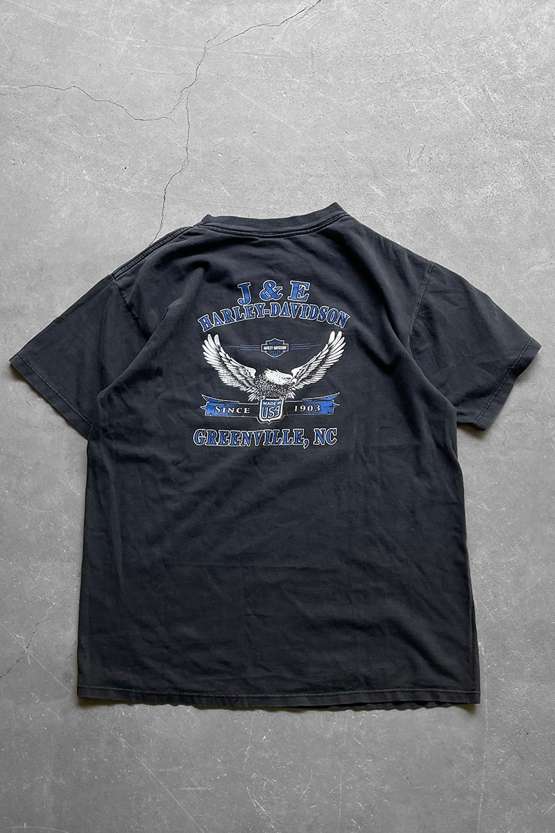 MADE IN USA Y2K 00'S EAGLE PRINT T-SHIRT / BLACK [SIZE: L USED]