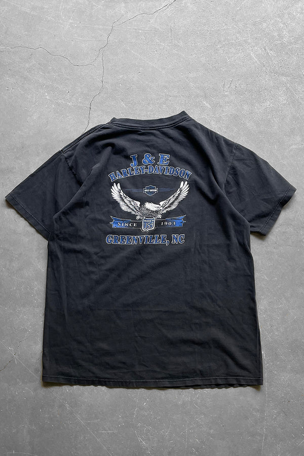 MADE IN USA Y2K 00'S EAGLE PRINT T-SHIRT / BLACK [SIZE: L USED]
