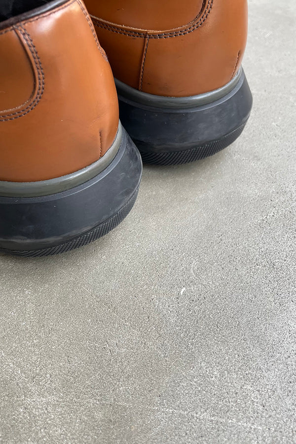 MADE IN ITALY 15AW PLATE LEATHER DERBY SHOES / BROWN [SIZE: US9.0(27.0cm相当) USED]
