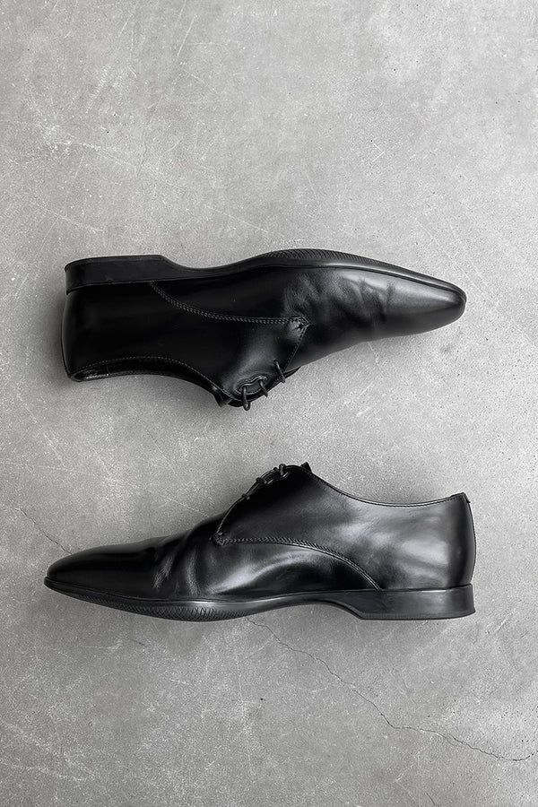 MADE IN ITALY LACE UP DRESS LEATHER SHOES / BLACK [SIZE: US8.5(26.5cm相当) USED]