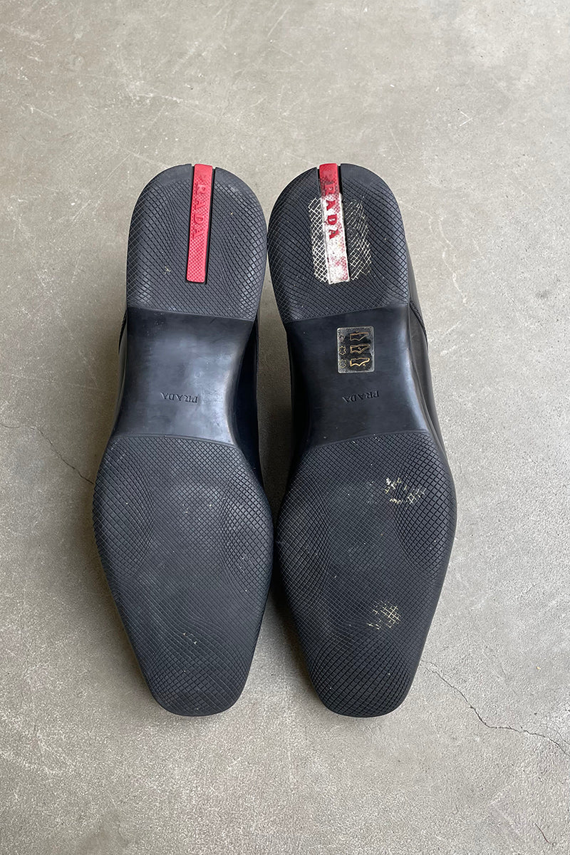 MADE IN ITALY LACE UP DRESS LEATHER SHOES / BLACK [SIZE: US8.5 (approx. 26.5cm) USED]