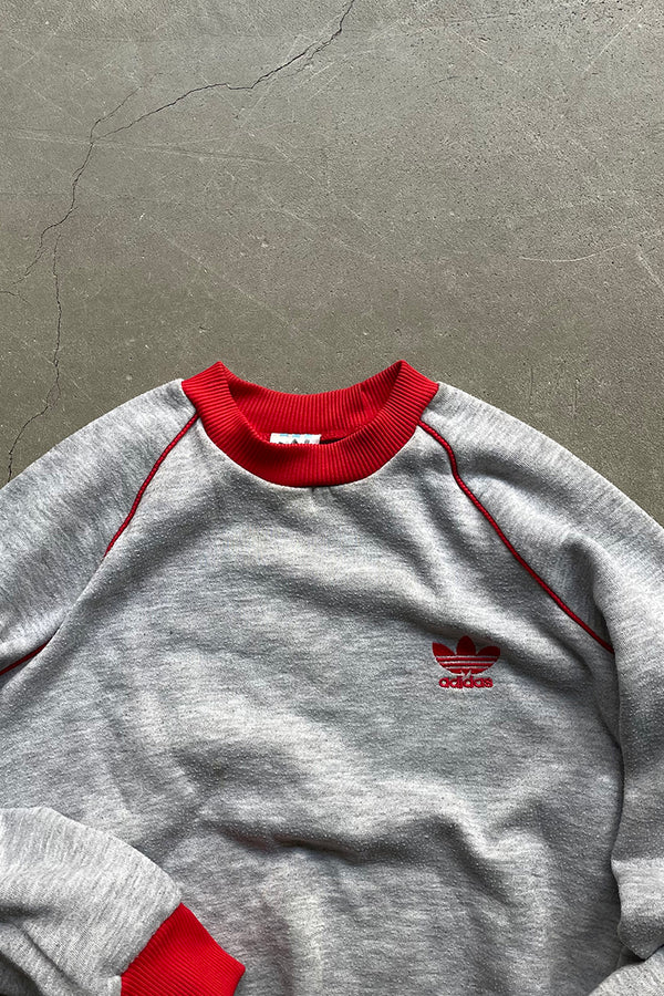 80'S ONE POINT RAGLANSLEEVE SWEATSHIRT / GRAY [SIZE: XXS USED]