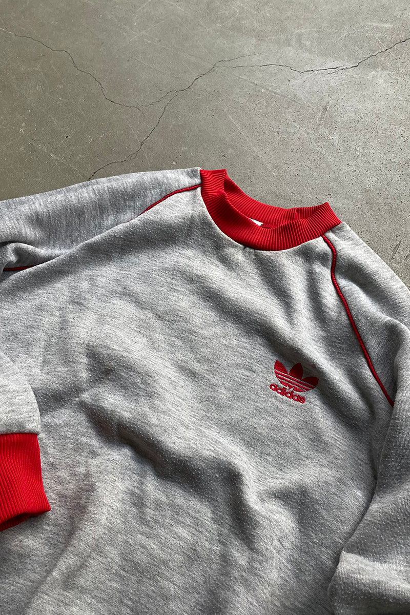 80'S ONE POINT RAGLANSLEEVE SWEATSHIRT / GRAY [SIZE: XXS USED]