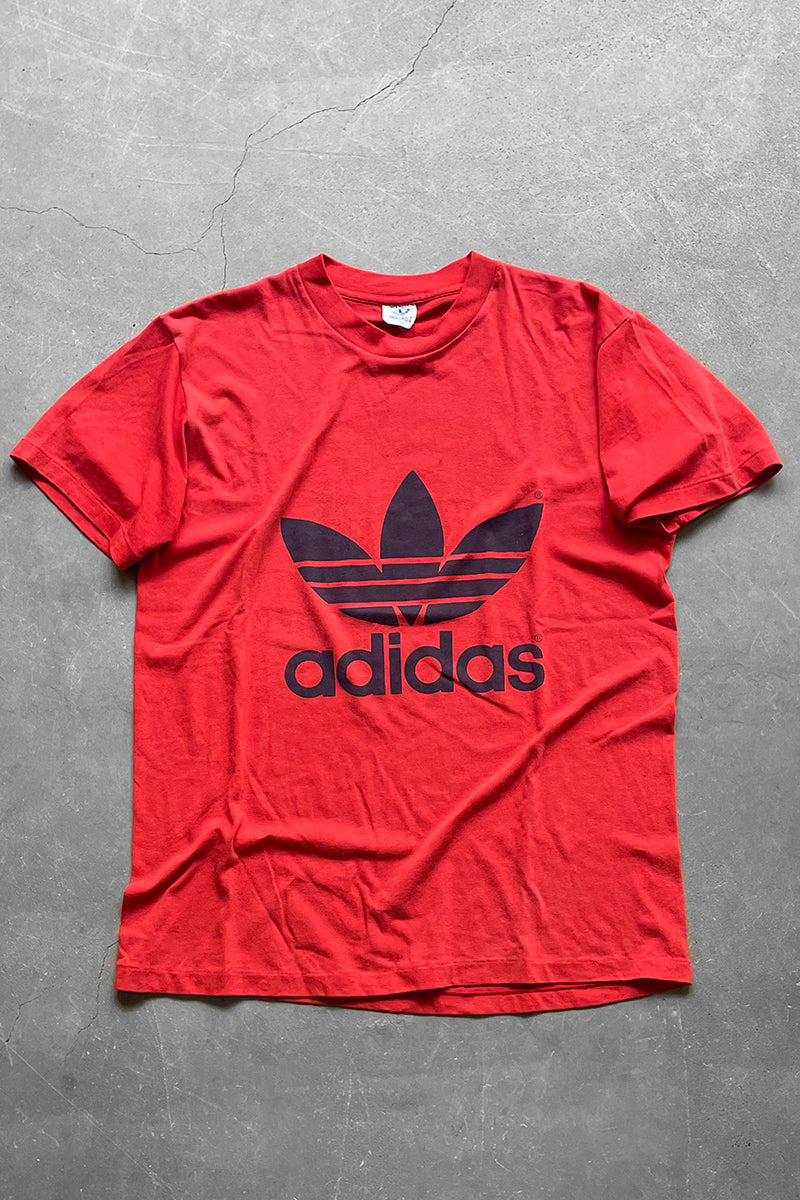 MADE IN USA 80'S LOGO T-SHIRT / RED [SIZE: L USED]