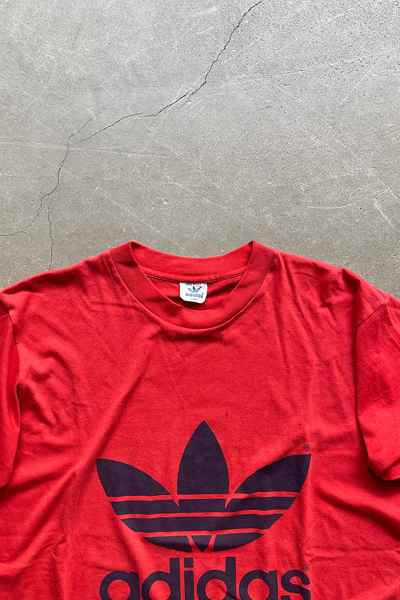 MADE IN USA 80'S LOGO T-SHIRT / RED [SIZE: L USED]