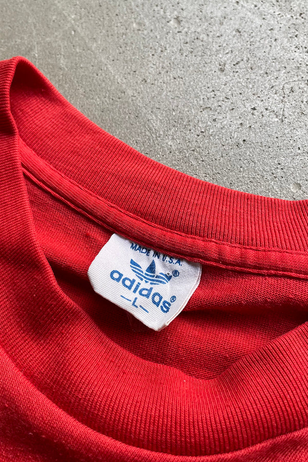 MADE IN USA 80'S LOGO T-SHIRT / RED [SIZE: L USED]