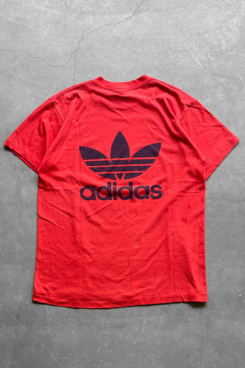 MADE IN USA 80'S LOGO T-SHIRT / RED [SIZE: L USED]