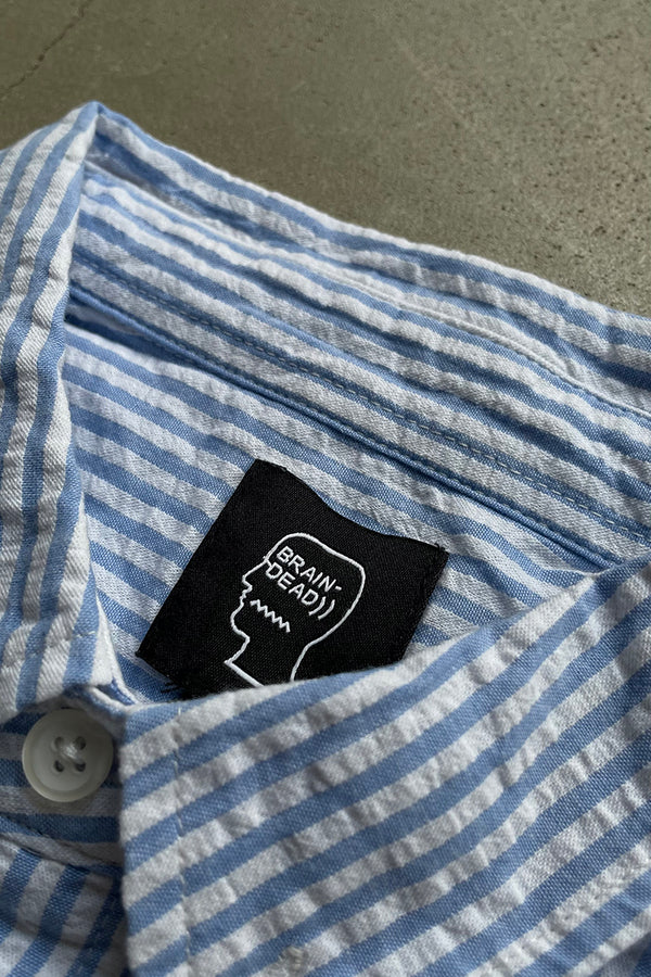 22'S MINION EMBROIDERY SHIRT / STRIPE [SIZE: M USED]