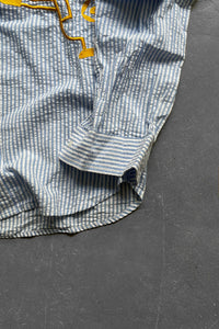 22'S MINION EMBROIDERY SHIRT / STRIPE [SIZE: M USED]