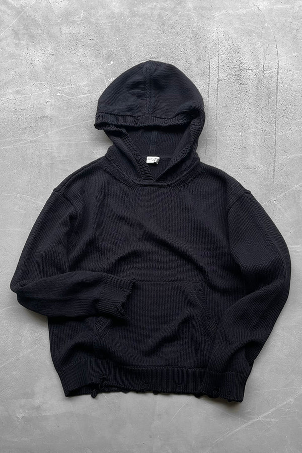 MADE IN ITALY 니트 후디 / BLACK [사이즈: M USED]