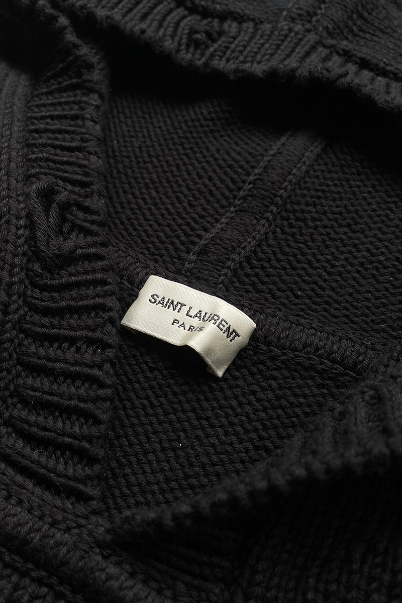 MADE IN ITALY KNIT HOODIE / BLACK [SIZE: M USED]