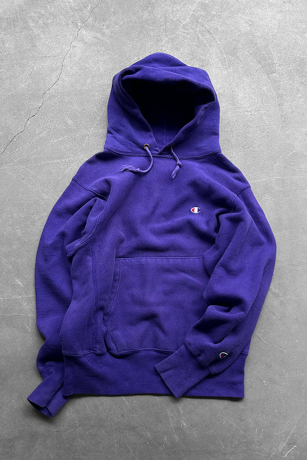 MADE IN USA 90'S REVERSE WEAVE HOODIE SWEATSHIRT / PURPLE [SIZE: M USED]