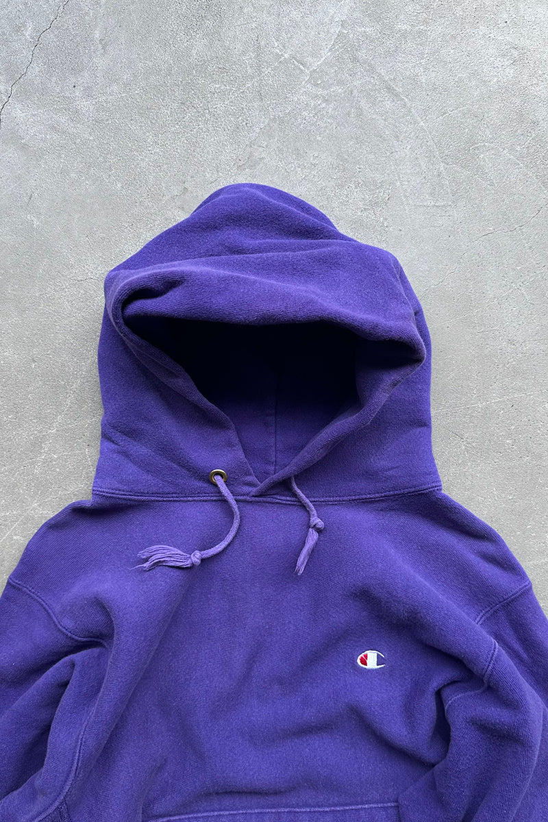 MADE IN USA 90'S REVERSE WEAVE HOODIE SWEATSHIRT / PURPLE [SIZE: M USED]