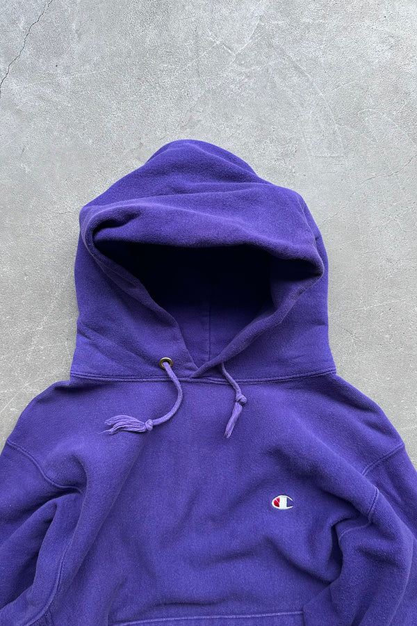 MADE IN USA 90'S REVERSE WEAVE HOODIE SWEATSHIRT / PURPLE [SIZE: M USED]