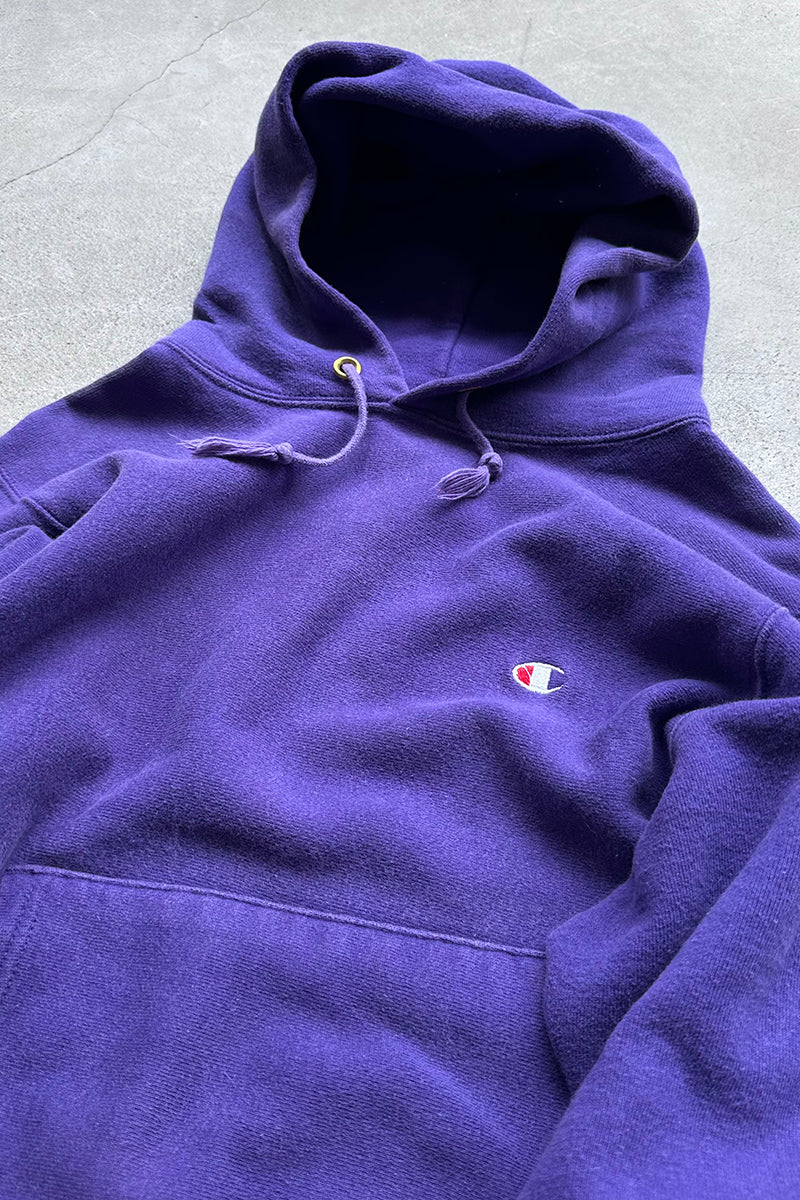 MADE IN USA 90'S REVERSE WEAVE HOODIE SWEATSHIRT / PURPLE [SIZE: M USED]