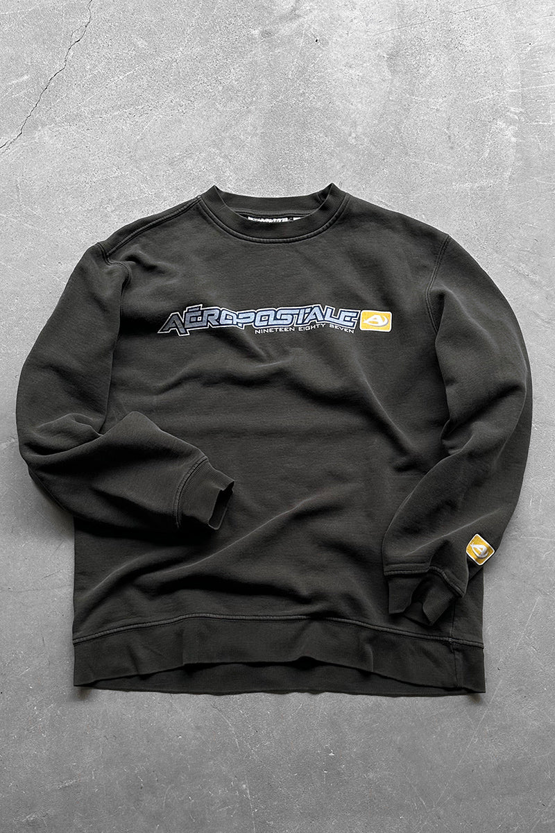 Y2K EARLY 00'S SWEATSHIRT / OLIVE [SIZE: S USED]