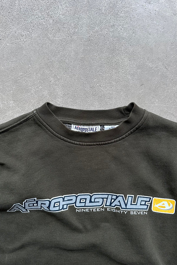 Y2K EARLY 00'S SWEATSHIRT / OLIVE [SIZE: S USED]