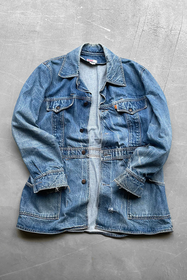70'S DENIM JACKET ORANGE TAB / INDIGO [SIZE: L USED]