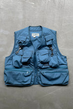 画像をギャラリービューアに読み込む, MADE IN USA 90&#39;S PHOTOGRAPHER&#39;S VEST / LIGHT BLUE [SIZE: L USED]
