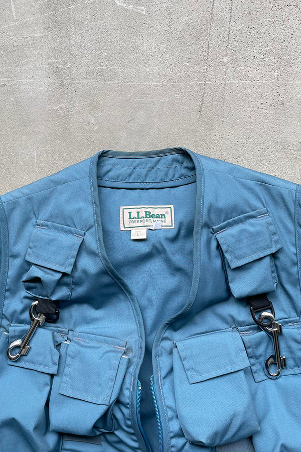 MADE IN USA 90'S PHOTOGRAPHER'S VEST / LIGHT BLUE [SIZE: L USED]