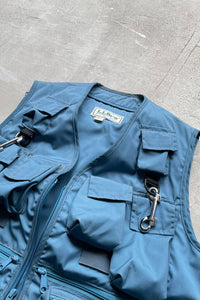 MADE IN USA 90'S PHOTOGRAPHER'S VEST / LIGHT BLUE [SIZE: L USED]