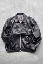 画像をギャラリービューアに読み込む, 90&#39;S LEATHER ZIP UP JACKET / BLACK [SIZE: XL USED]
