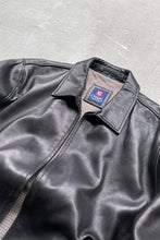 画像をギャラリービューアに読み込む, 90&#39;S LEATHER ZIP UP JACKET / BLACK [SIZE: XL USED]
