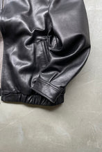 画像をギャラリービューアに読み込む, 90&#39;S LEATHER ZIP UP JACKET / BLACK [SIZE: XL USED]
