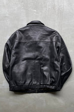画像をギャラリービューアに読み込む, 90&#39;S LEATHER ZIP UP JACKET / BLACK [SIZE: XL USED]
