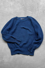 画像をギャラリービューアに読み込む, 90&#39;S COTTON KNIT SWEATER / INDIGO [SIZE: M USED]
