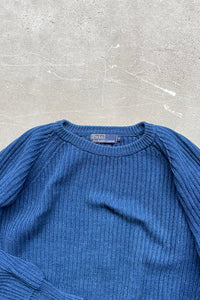 90'S COTTON KNIT SWEATER / INDIGO [SIZE: M USED]