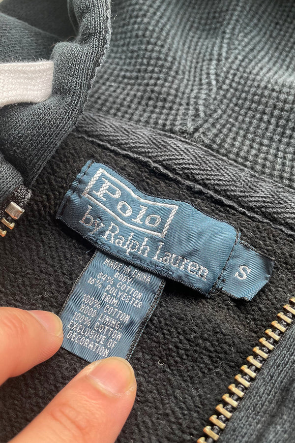90s ZIP SWEAT HOODIE / NAVY [SIZE: S USED]