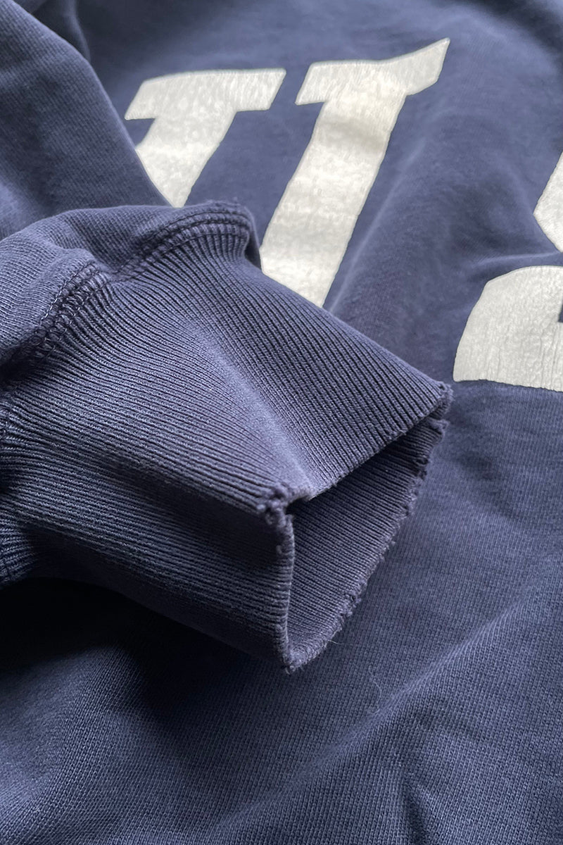 90'S HALF-ZIP SWEATSHIRT USA PRINT / NAVY [SIZE: L USED]
