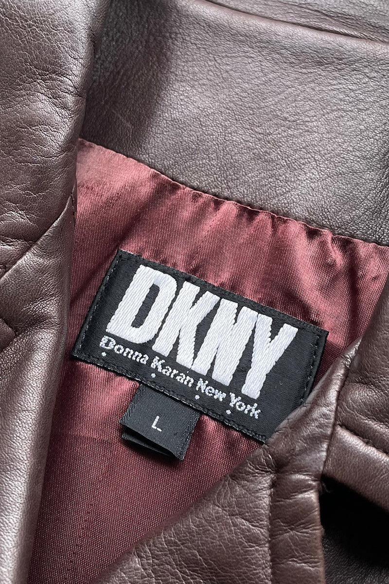 MADE IN USA 90'S LEATHER SHORT COAT / BROWN [SIZE: L USED]