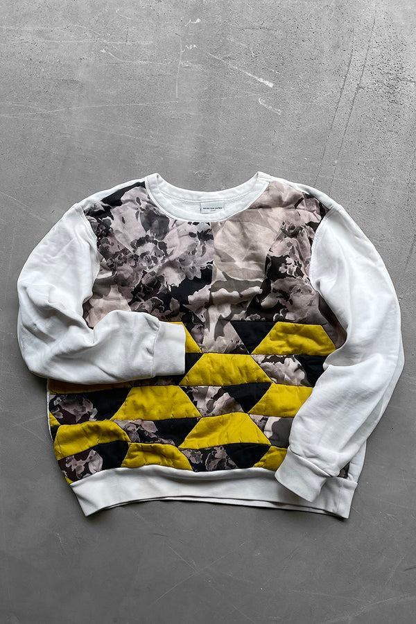 QUILTING SWITCH PATTERN SWEATSHIRT / PATTERN [SIZE: S USED]