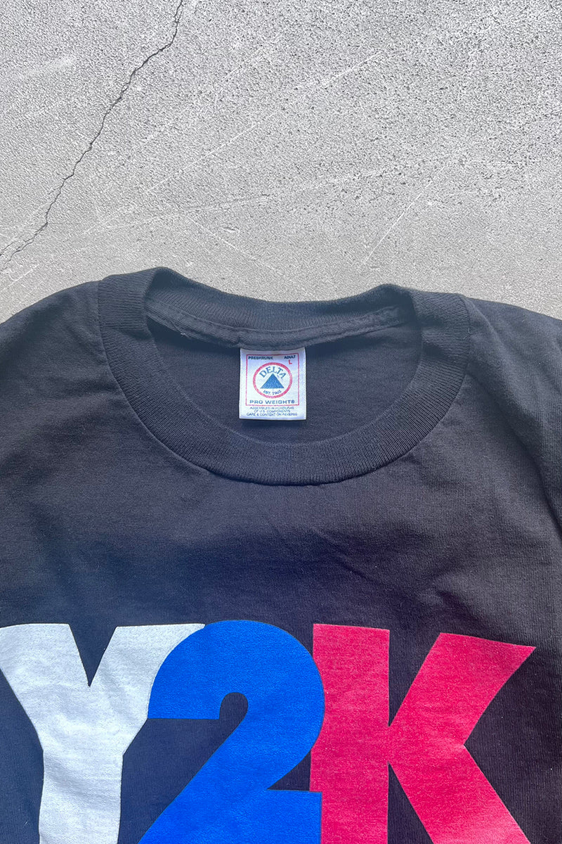 MADE IN USA 90'S Y2K MESSAGE T-SHIRT / BLACK [SIZE: L USED]