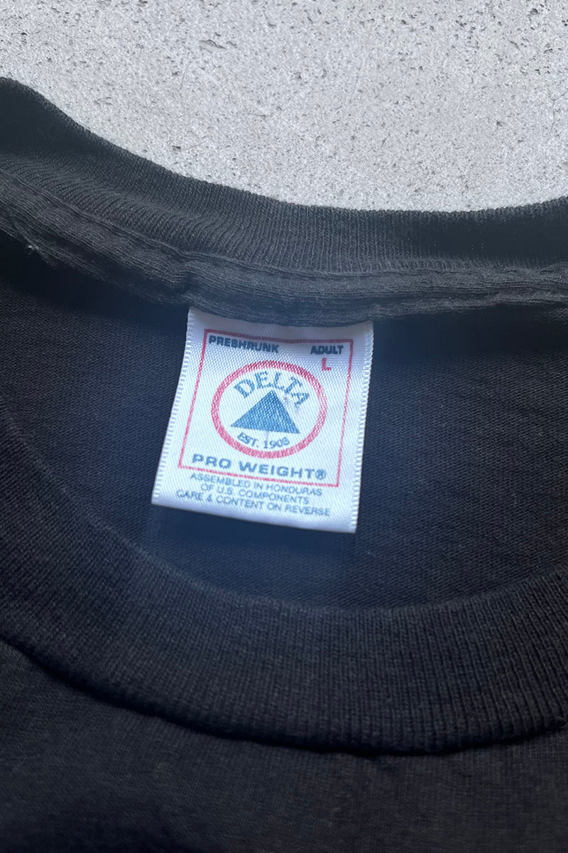 MADE IN USA 90'S Y2K MESSAGE T-SHIRT / BLACK [SIZE: L USED]