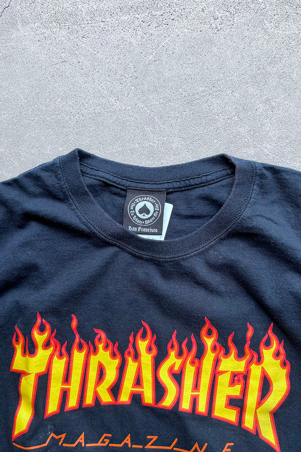 FLAME LOGO T-SHIRT USA Model / BLACK [SIZE: L USED]