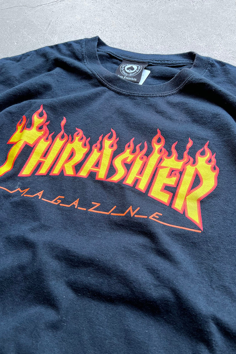 FLAME LOGO T-SHIRT USA Model / BLACK [SIZE: L USED]