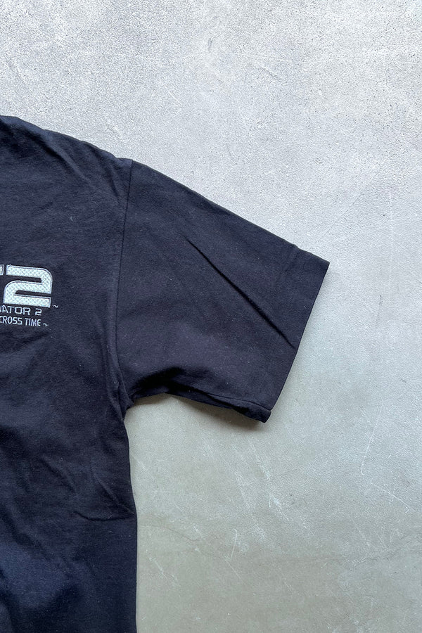 MADE IN USA TERMINATOR2 HENLEY NECK MOVIE T-SHIRT / BLACK [SIZE: S USED]