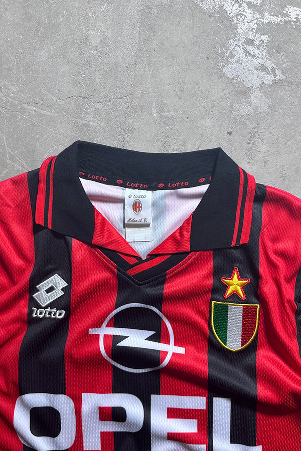 90'S AC MILAN FOOTBALL GAME SHIRT / RED [SIZE: M USED]