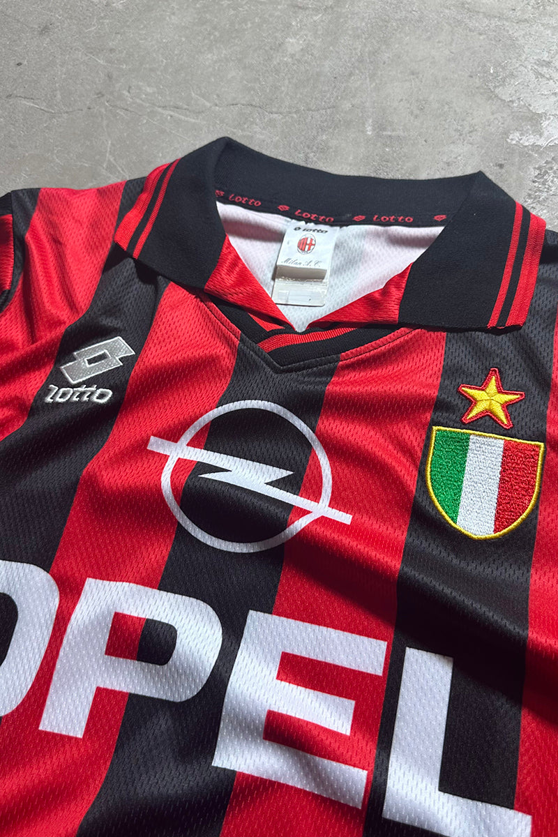90'S AC MILAN FOOTBALL GAME SHIRT / RED [SIZE: M USED]